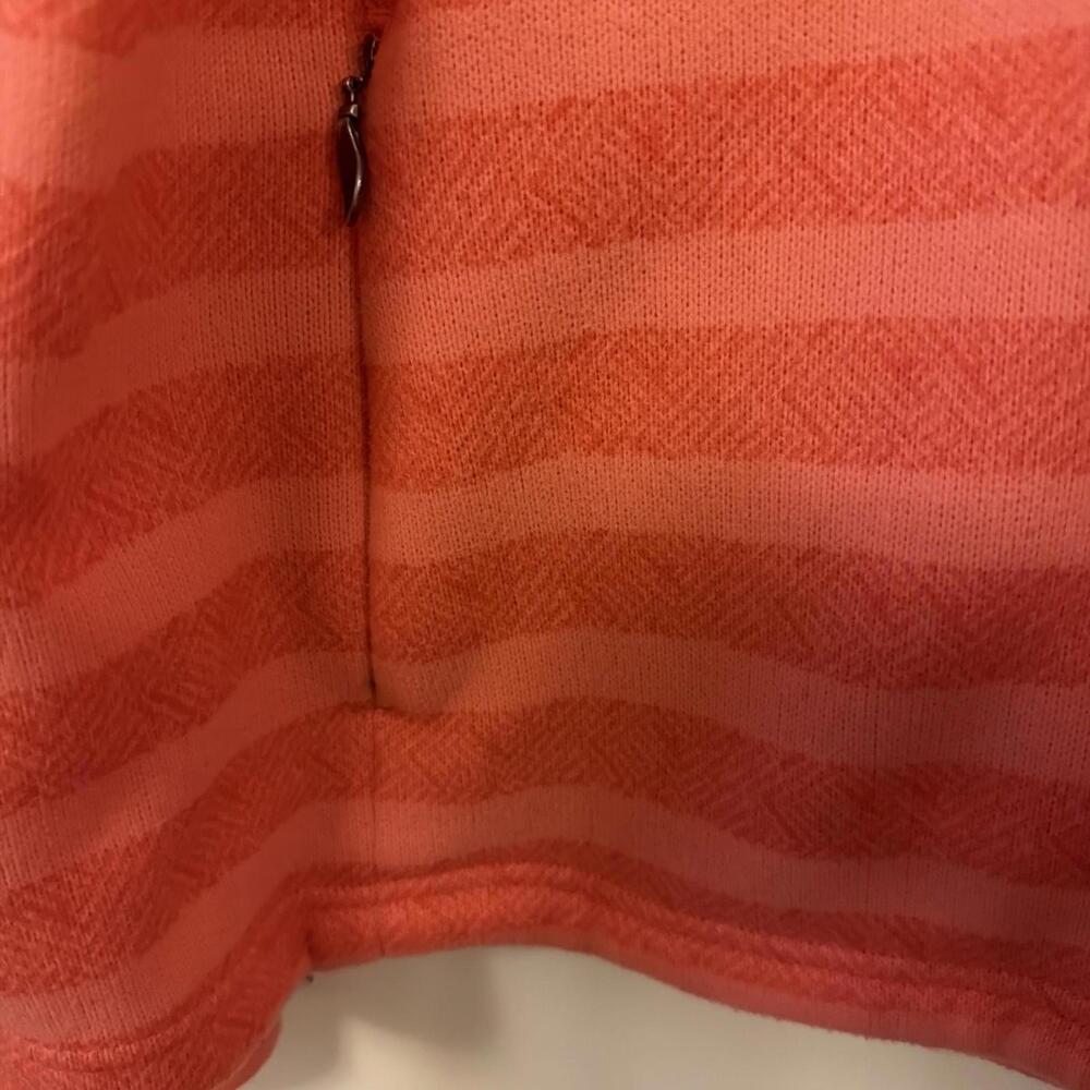 North Face Women’s Hoodie Orange Striped Fleece Lined Pullover Size Large - Picture 6 of 8